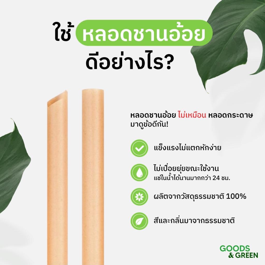 (1 Pack) หลอดชานอ้อย ขนาด 6x210mm มีซอง ปลายตัดตรง บรรจุ 100 ชิ้น สำหรับเครื่องดื่มทั่วไป - รูปที่ 3