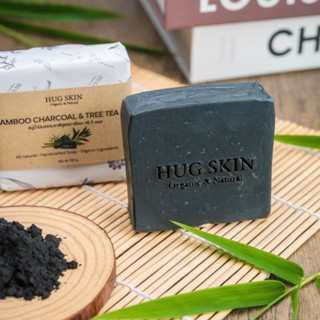 สบู่ชาร์โคล Hug Skin Bamboo Charcoal &amp; Tree Tea Oil ลดสิว ผิวนุ่ม ลดกลิ่นตัว ขนาด 100g.