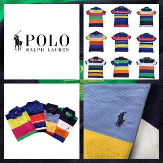 POLO Ralph Lauren เสื้อคอปกโปโล ไซส์M เกรดบี ลายขวาง