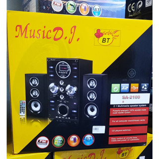 Music D.J. (2.1) SA-2100A BLUETOOTH FM/USB Power Output 30W+10Wx2 Black