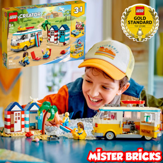 LEGO® Creator 31138 Beach Camper Van Building Toy Set – 556 Pieces for Family Adventure &amp; Imaginative Play