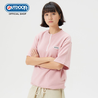 OUTDOOR PRODUCTS WOMEN FRONT ZIP TEE เสื้อยืดคอกลม เสื้อยืดแขนสั้น Style ODWTS2300
