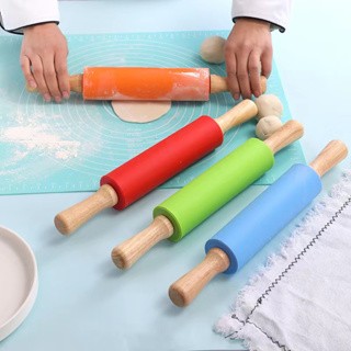 ไม้นวดแป้งซิลิโคน ที่นวดแป้ง มีให้เลือกซื้อ2สี Rolling Pin