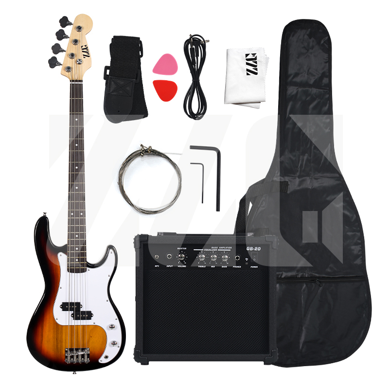 ชุดเบส ZLG 4 สาย เบสไฟฟ้า สีซันเซ็ท Alnic 5 ปิ๊ก จัดส่งด่วนครับelectric bass