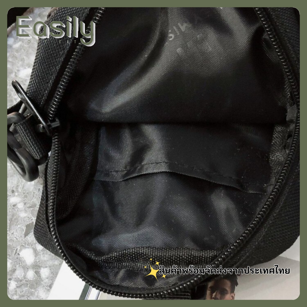 กระเป๋าผ้าแคนวาส Mini bag สะพายข้างข้าง สายStreet มินิมอล แฟชั่น สีดำ ม่วง คาโม่ แดง Easily outfits