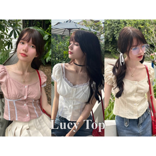 🖤Lucy Top🖤เสื้อแขนตุ๊กตา ดีเทลลูกไม้ ผ้าฝ้ายลินิน