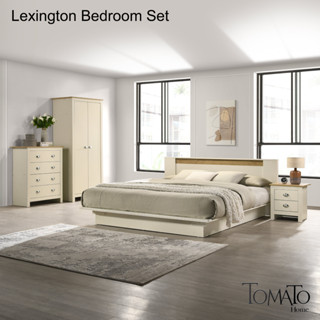 Tomato Home ชุดห้องนอน Lexington bedroom | ซื้อเป็นชุดคุ้มกว่า เตียงนอน 6ฟุต +  ตู้เสื้อผ้า + ตู้ลิ้นชัก + ตู้ข้างเตียง