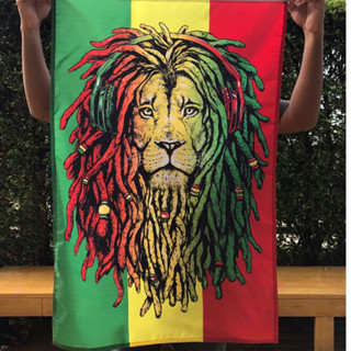 ธงป๊อบธงเช rasta ขนาด60x90ซม.ผ้าโพลีเอสเตอร์ลาย2ด้าน