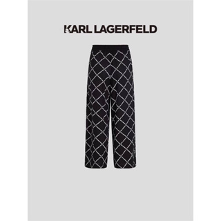 กางเกงเป็นผ้าลินิน พิพม์ลาย logo Karl Lagerfeld