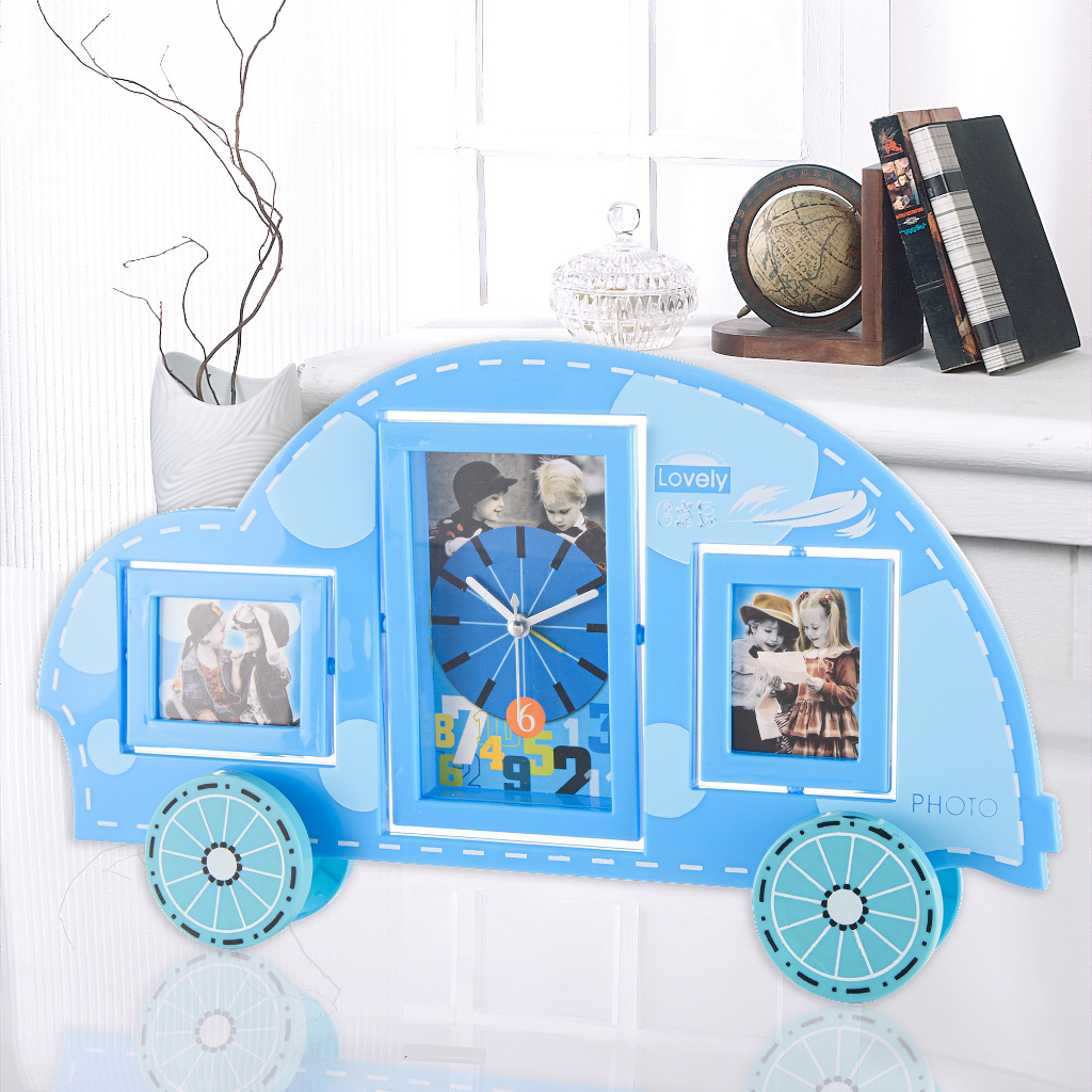 Am Ali Mall นาฬิกาปลุก นาฬิกาตั้งโต๊ะ สินค้าตกแต่งห้อง รูปรถสีฟ้า