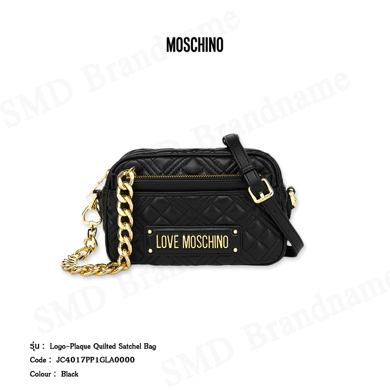 Love Moschino กระเป๋าสะพายหญิง รุ่น Logo-Plaque Quilted Satchel Bag Code: JC4017PP1GLA0000