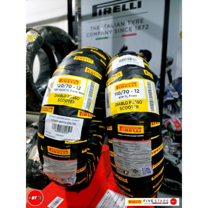 ยางนอก Pirelli Diablo Rosso Scooter ทุกขนาด ขอบ10/12/13/14/15