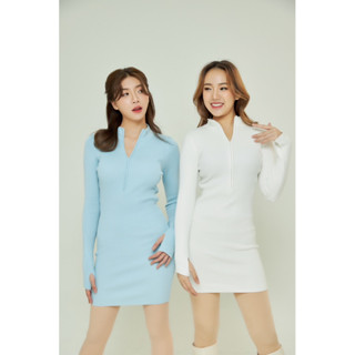 CD17 เดรสไหมพรมสอดนิ้ว Slim fit