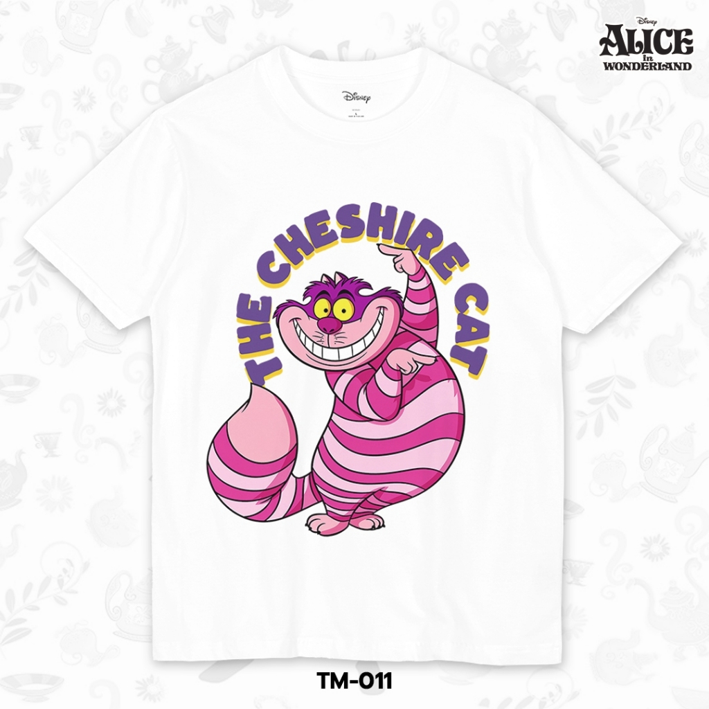 Power 7 Shop เสื้อยืดการ์ตูน "The Cheshire Cat" คอลเลคชั่น "Disney Classics" (TM-011)