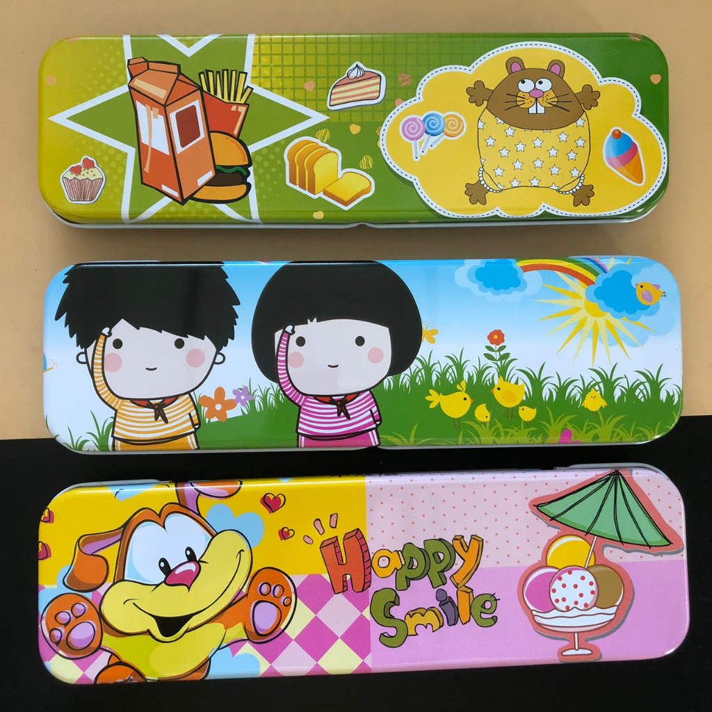 (ยกโหล 12 ชิ้น) No.340  กล่องดินสอ ลายการ์ตูน สำหรับใส่เครื่องเขียนอุปกรณ์การเรียน