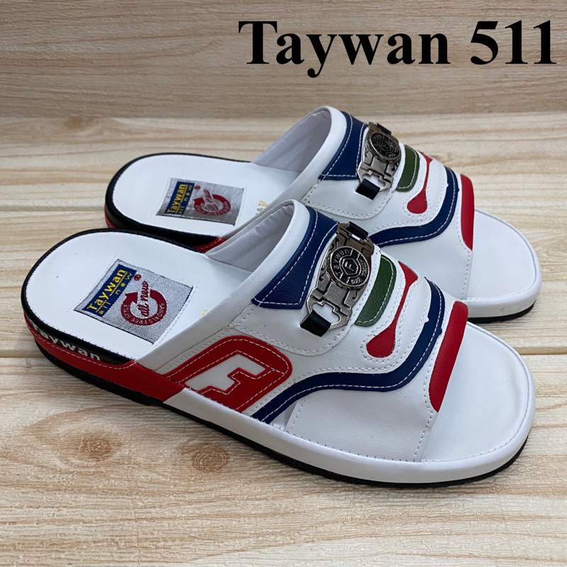 Taywan C&F 511 รองเท้าแตะสวม Size 40-45 สีขาวแดง/ดำฟ้า/ดำขาว ยสอ
