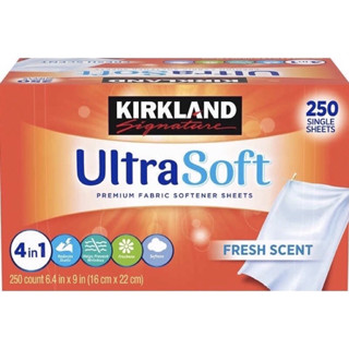 พร้อมส่ง ✨แผ่นอบหอมน้ำยาปรับผ้านุ่ม Kirkland Signature Ultra Soft 4 in 1 Premium Fabric Softener Sheets 250 แผ่น