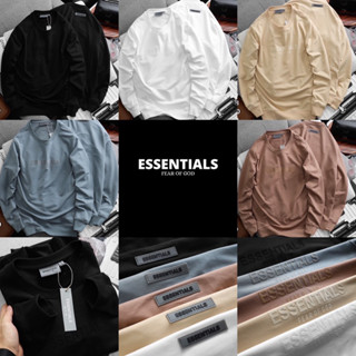 ESSENTIALS LONG SLEEVE SHIRT UNISEX 🖤🤍🤎💙 เสื้อยืดแขนยาว สเวตเตอร์ cotton 💯