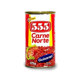 555 Carne Norte 175g Easy Open Corned Beef เนื้อวัวฝอย เนื้อวัวกระป๋อง คอร์นบีฟ ทำจากเนื้อวัวแท้ 175 กรัม มีที่ดึงเปิดฝา