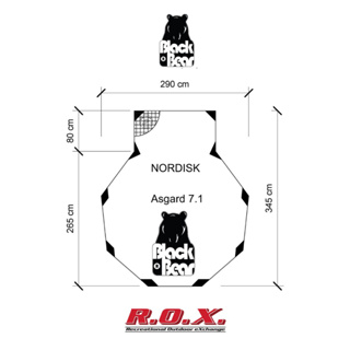 GROUND SHEET FOR NORDISK ASGARD 7.1 กราวชีท ตรงรุ่น เสริมยื่นหน้า ผ้าใบหนา