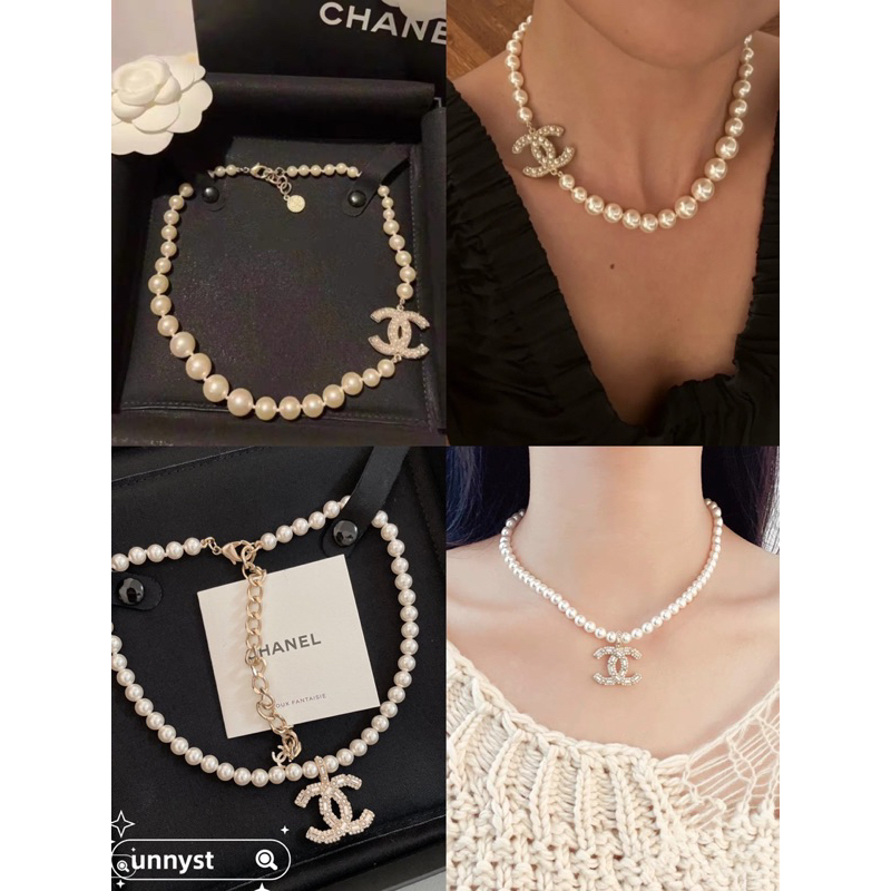 💯  สร้อยคอมุกแท้ CHANEL 22K
