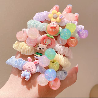 kingshopping(ZIK842)(ร้านไทย)ยางรัดผม ลูกปัดลายการ์ตูน (ประดับผม ยางรัดผม เด็กและผู้ใหญ่)
