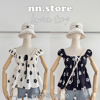 nn.store • lana top เสื้อจั้มพ์แขน แต่งโบว์ช่วงอก ยางยืดรอบตัว ผ้านุ่มใส่สบาย