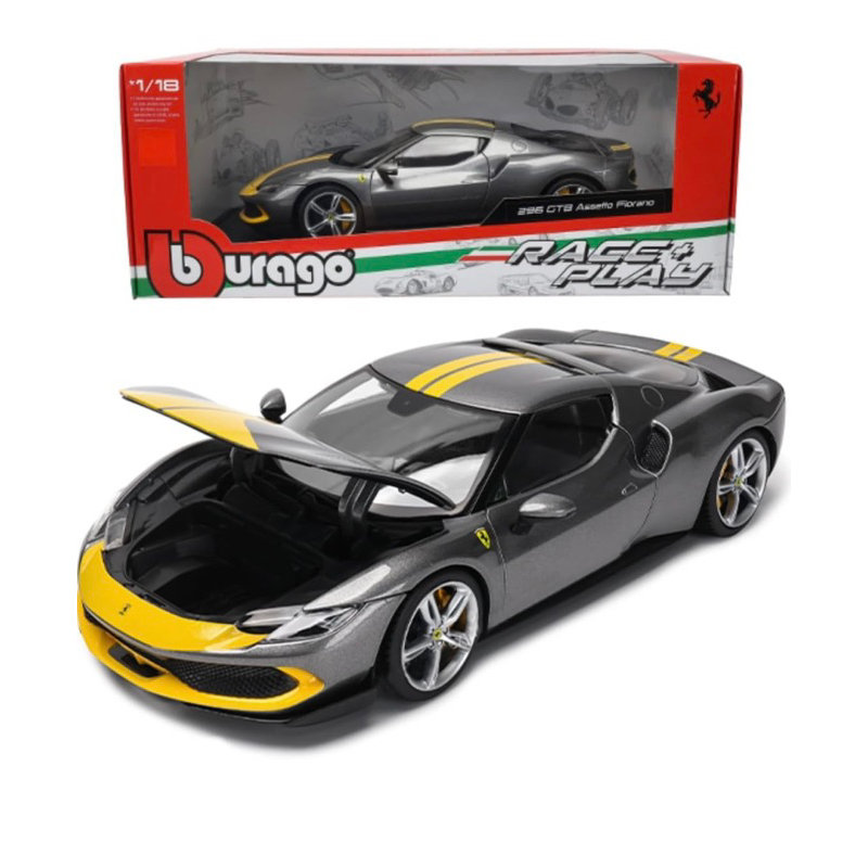 โมเดลรถเหล็ก 1/18 Ferrari Race & Play รุ่น 296 GTB Assetto Fiorano  [Bburago]