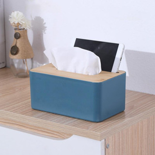 กล่องทิชชู่ ที่ใส่กระดาษทิชชู่ ฝาไม้ Tissue box