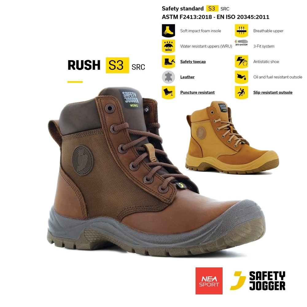 [ลด30% เก็บโค้ด 2509FASHDD] SAFETY JOGGER – Rush S3 รองเท้าเซฟตี้ ซิปข้าง หัวเหล็ก พื้นเหล็ก รองเท้านิรภัย มาตรฐานสากล