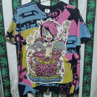 เสื้อยืดมือสอง Usa OVP เสื้อวงดนตรีอิเล็กทรอนิกส์ นอกกระแส  หายาก Blood on the Dance Floor Size L.อก22/ยาว28