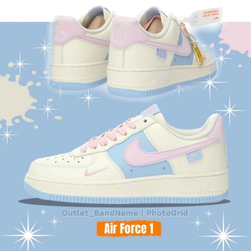 รองเท้า Nike Air Force 1 Low QS "Sail White/Blue/Pink Women [ ของแท้💯 พร้อมส่งฟรี ]