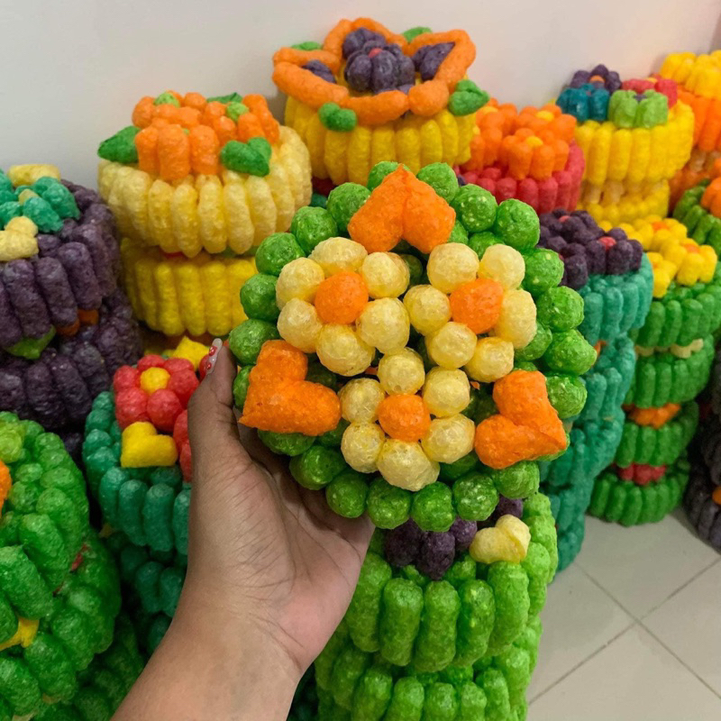 กระทงอาหารปลารูปดอกไม้แบบตูม