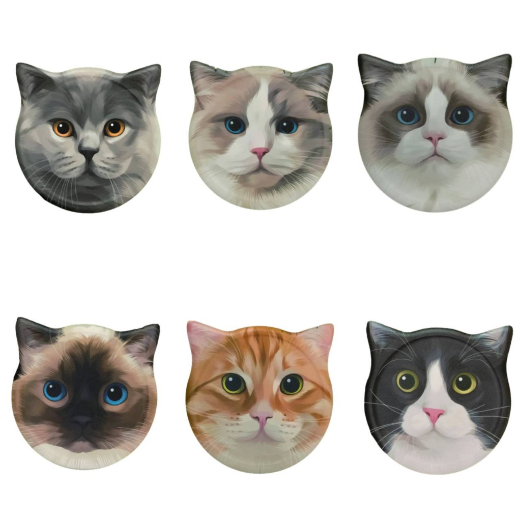 แผ่นหินรองแก้วน้องแมว จานรองแก้วน้ำ วัสดุเซรามิค งานจริงสวยมาก สีขัด งานละเอียด