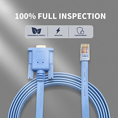 RJ-45 to DB-9 Rollover Console Cable,DB9 to RJ45 Console Cable Cisco Device Management Serial Adapter 6FT