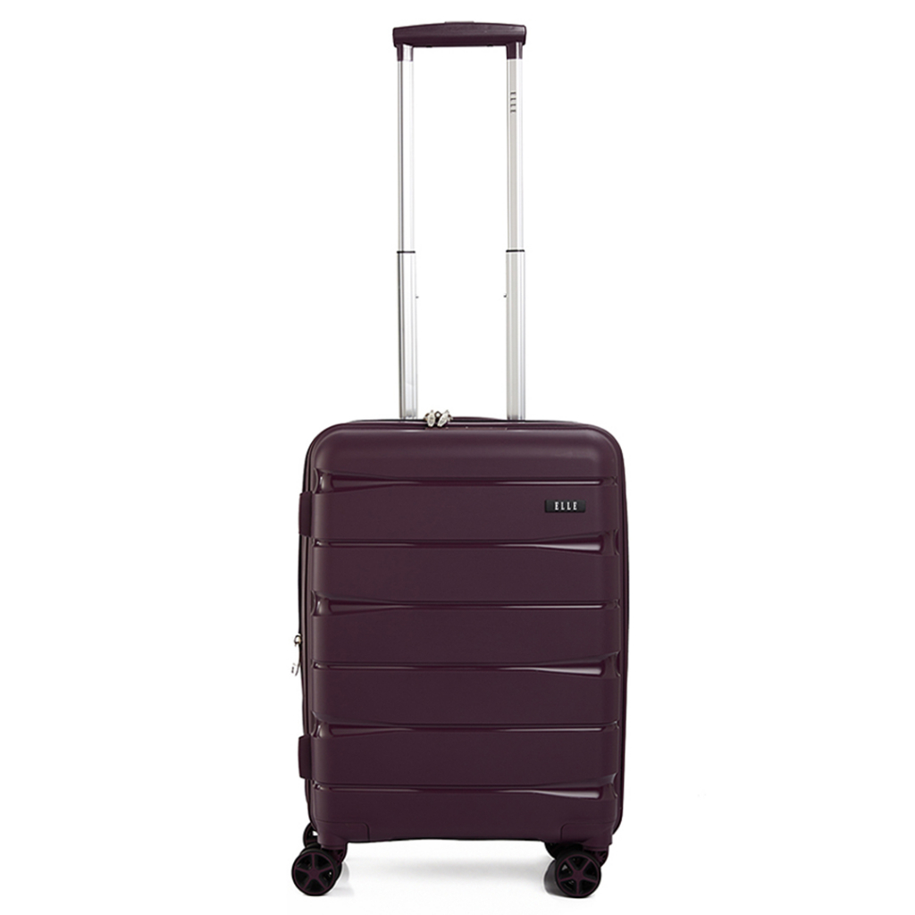 ELLE Travel Samson Collection, 100% PP (Polypropylene). Cabin Size 20" Luggage, Double Coil Secure Zipper, Expandable,