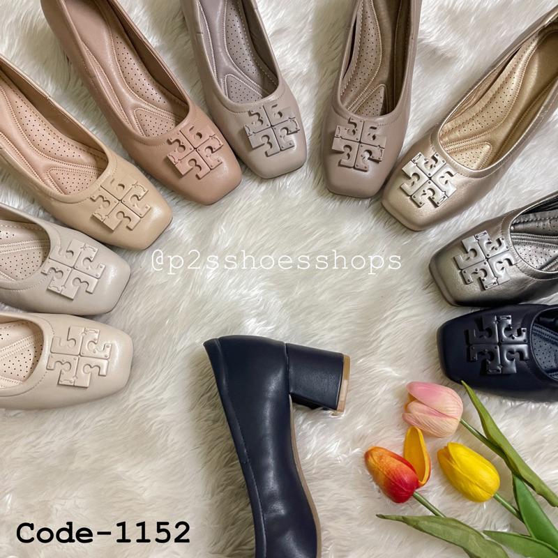 D1152 รองเท้าคัชชูส้นสูง2นิ้วส้นหนา