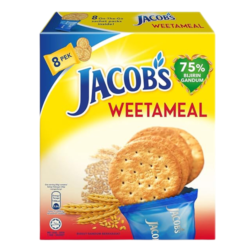 จาคอบส์ แครกเกอร์ข้าวสาลี วีทามีล 144 กรัม - Cracker Wheat Weetameal 144g Jacob's brand