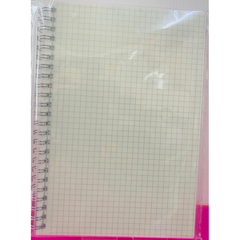 สมุดสันห่วงปกใสขุ่น A5 เส้นกริด รุ่น A5-002