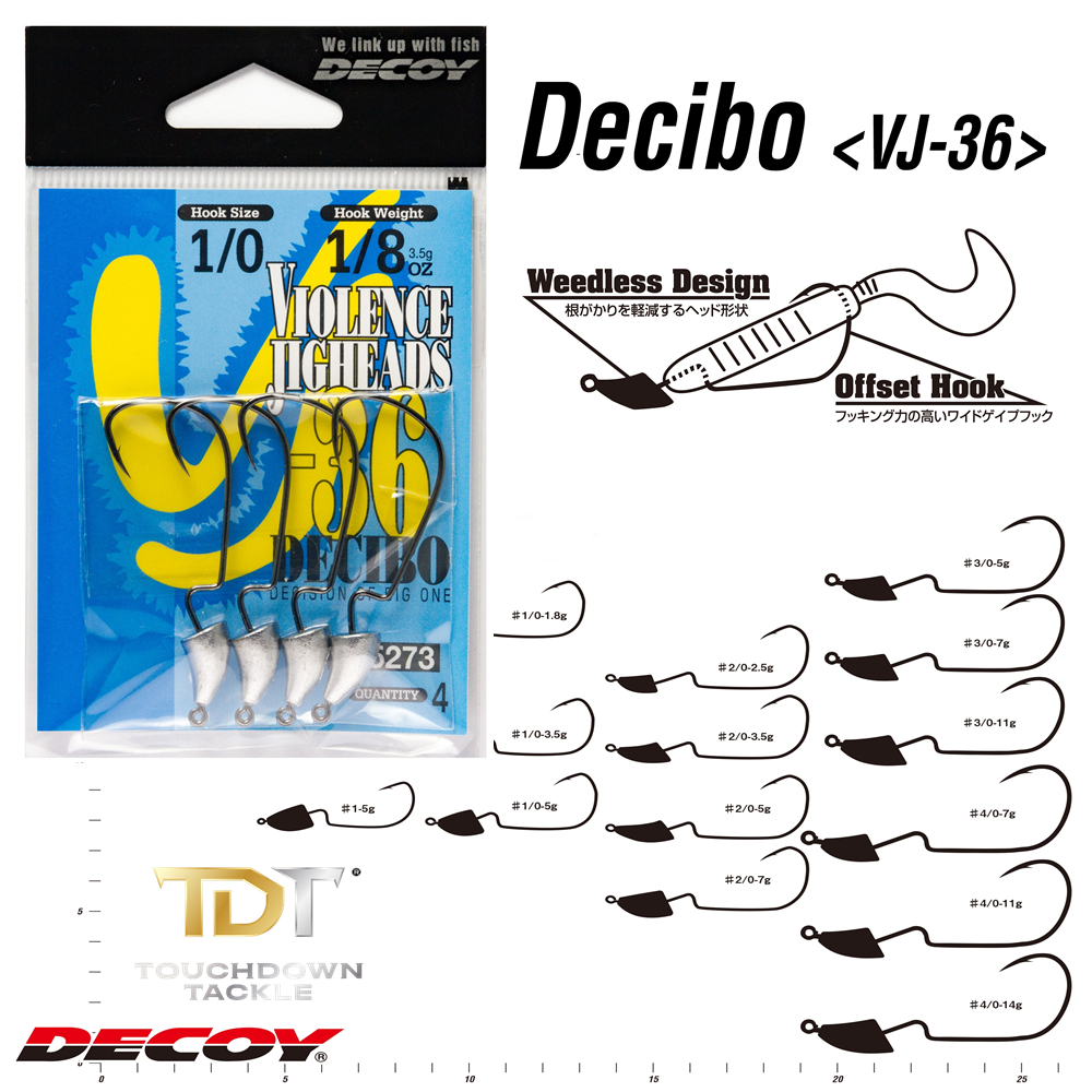 DECOY VJ-36 DECIBO   *** เบ็ดหนอน หัวตะกั่ว เทคซัสแบบชิลๆ JAPAN 100% ***