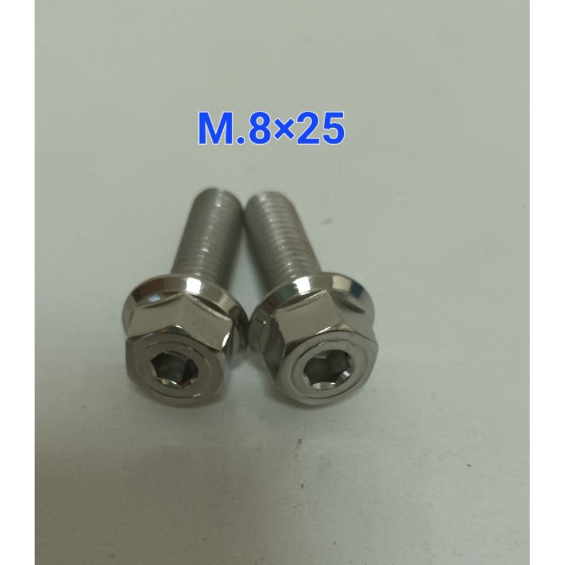 น๊อตเลสหัวโกโร่ ยึดปั๊มล่าง wave m.8×25📌📌ราคา/คู่