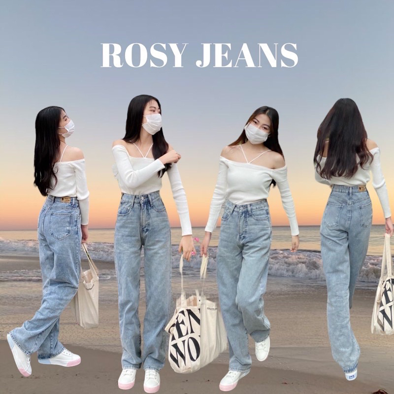 Rosy jeans กางเกงยีนส์ ทรงกระบอก ไซส์ L จากร้าน bananashop | used like new