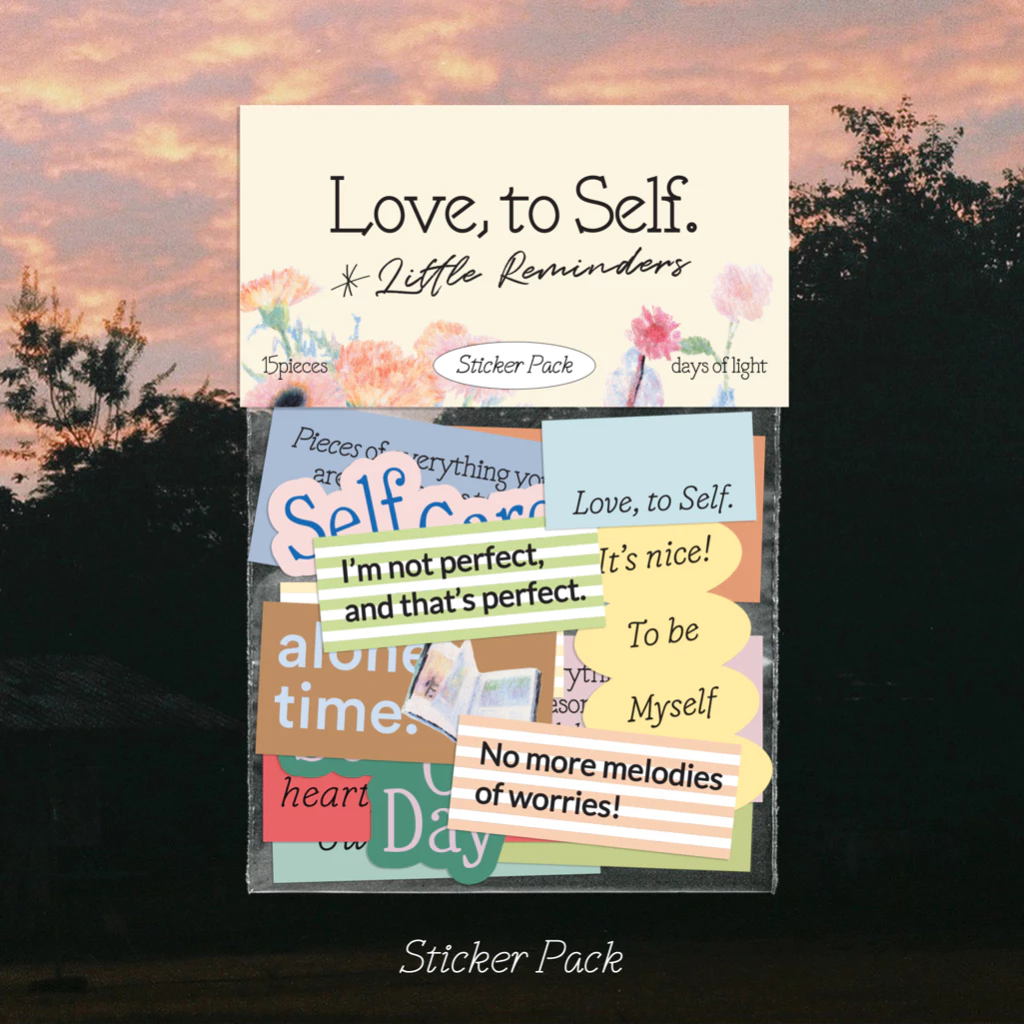 Love, to Self : Little Reminders Sticker Pack รวมสติกเกอร์ไดคัท random สี days of light