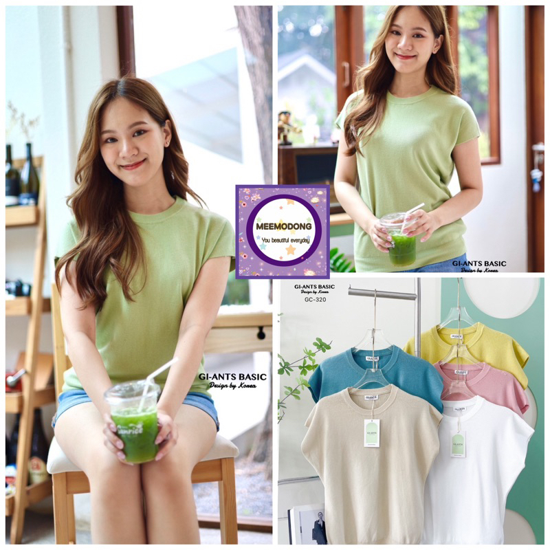 🌹เสื้อคอกลมไหมพรม giants สวยตะโกน ผ้าสุดนุ่ม ยืดเยอะ