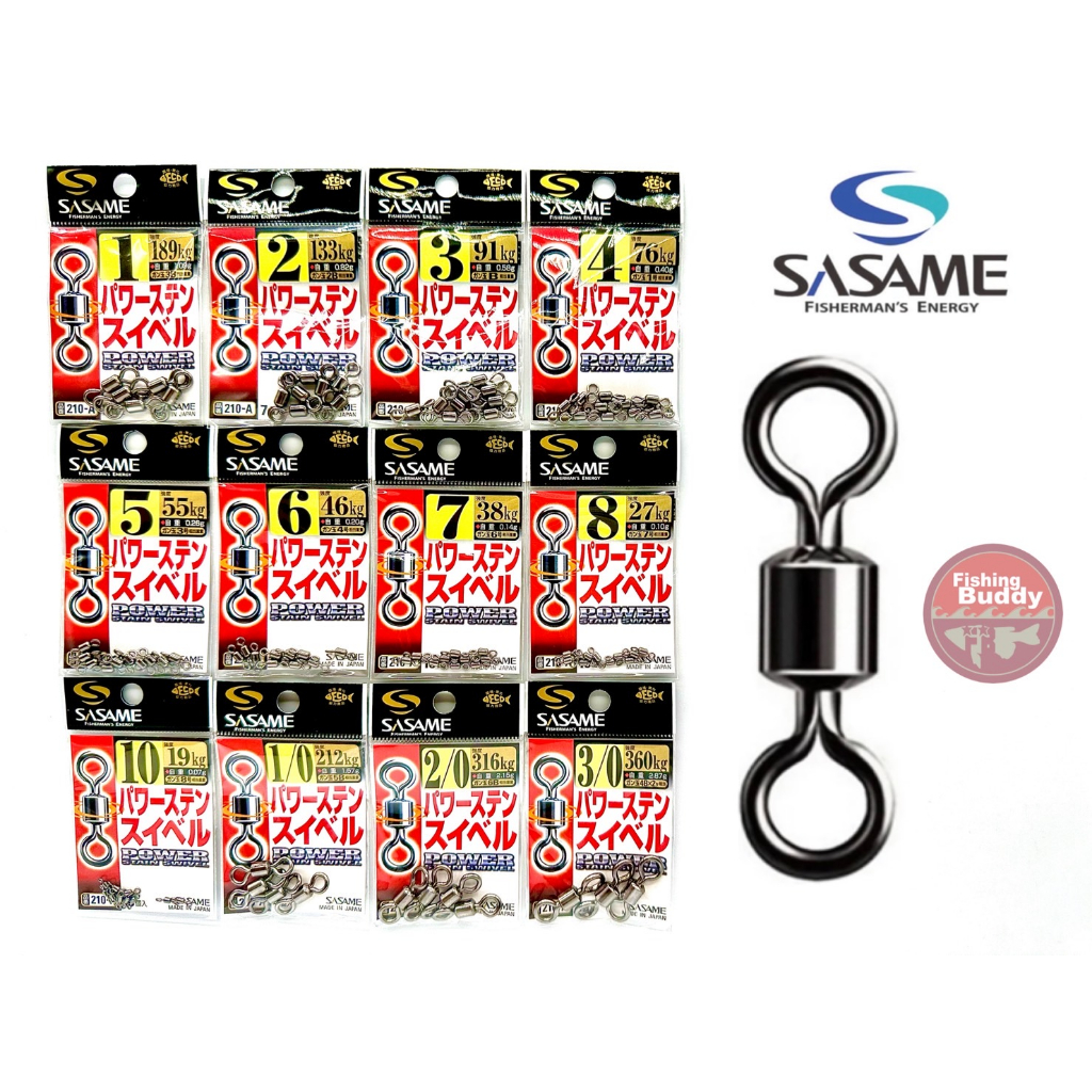 ลูกหมุนตกปลา SASAME 210-A POWER STAINLESS SWIVEL ลูกหมุนสแตนเลส ยอดนิยม MADE IN JAPAN