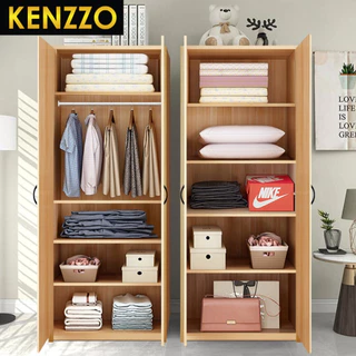 🚚พร้อมส่ง KENZZO: ตู้เสื้อผ้า ตู้เสื้อผ้าไม้ 2ประตูและ3ประตู คุณภาพดี แข็งแรง (2 or 3 Door Wardrobe)