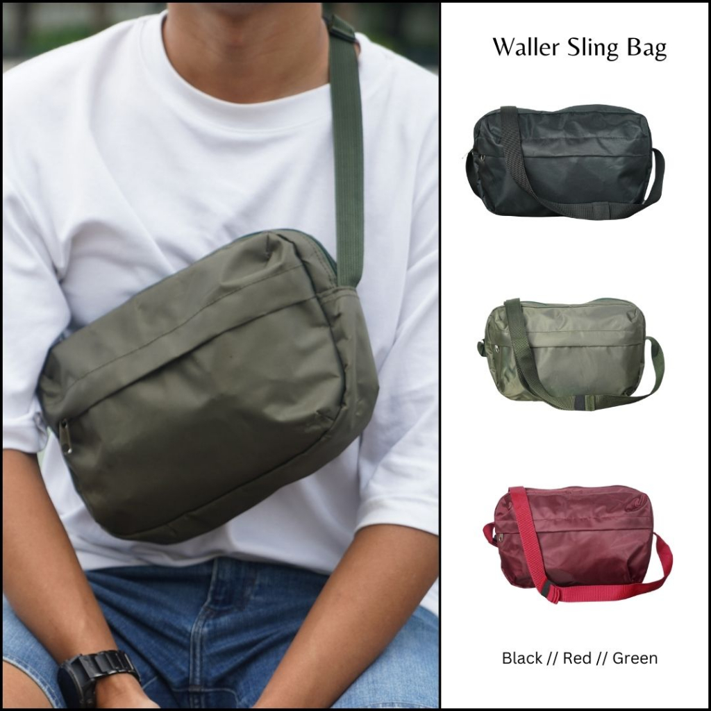 Waller Sling Bag กระเป๋าคาดอกไนลอน จุเยอะมาก น้ำหนักเบา ราคาก็เบาตาม