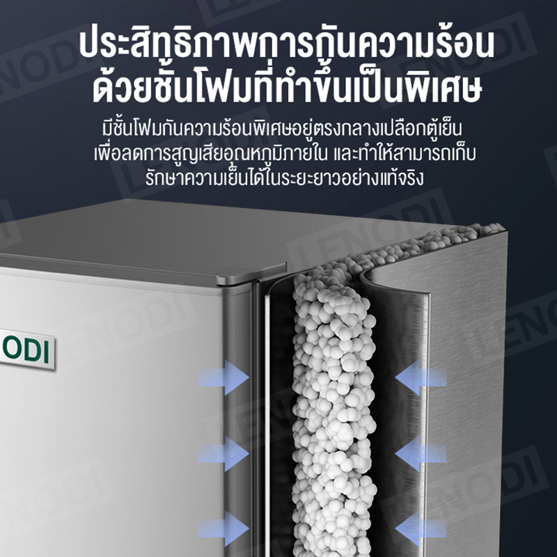 LENODI ตู้เย็นขนาดเล็ก ใช้ได้ทั้งครัวเรือนและสำนักงาน 4.2Q ความจุ 98L ตู้เย็นประหยัดพลังงาน มีช่องแช่แข็งและช่องแช่เย็น