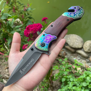 Browning มีดพับ ยาว23cm แข็งแรงทนทาน ใช้ดี คมๆ มีน้ำหนัก ด้ามมีลายสวยงาม High hardness folding knife