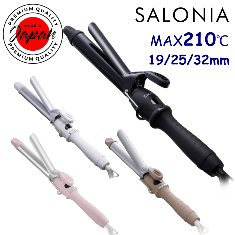 Salonia | ที่ม้วนผมเซรามิก Sl-008 19 25 32 มม. เข้าได้กับต่างประเทศ 100 C~210 C เวลาเริ่มต้นอย่างรวด